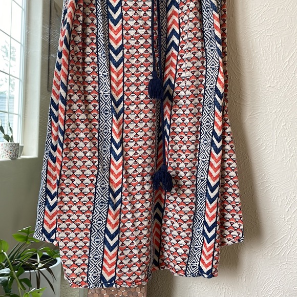 Lucky Brand Aztec soft cotton belted tank dress - Picture 4 of 9